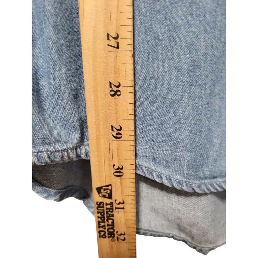 Arrow Blue Jeans Co Men’s Chambray Button Down Shirt 15.5 100% Cotton Light Wash - Picture 6 of 10